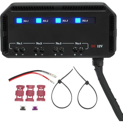 Boîtier de fusibles et relais à 4 voies, câblage rapide 12 V 20 A avec indicateur LED pour moto, voiture, camion, camping-car et véhicule électrique