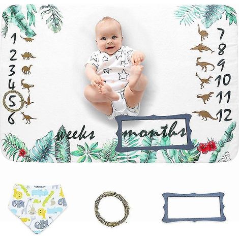 Couverture d'étape pour bébé, fond photo pour garçons et filles (100 x 150 cm) (1/5)
