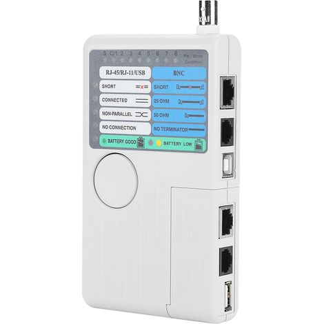 Testeur de câbles réseau LAN portable 4 en 1 avec télécommande RJ11, RJ45, USB et BNC pour câbles UTP et STP (1/5)