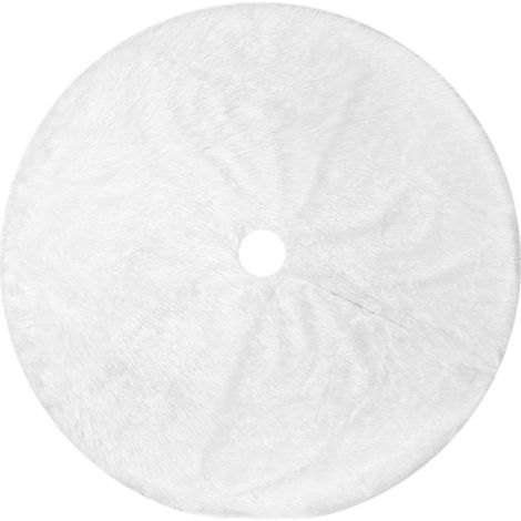 Sollbry Falda de árbol de Navidad de felpa - Base redonda de tapete para árbol de Navidad, color blanco nieve, para decoración navideña, 122 cm (1/4)