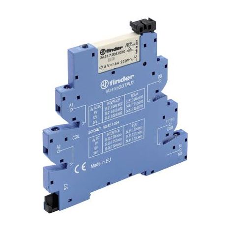 FINDER 39.21.0.012.0060 INTERFACE RELAIS 12 V/DC, 12 V/AC 6 A 1 NO (T) 1 PC(S)