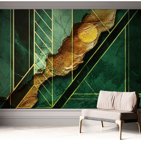 Tapetet Klebetapete für Wohnzimmer Schlafzimmer Küche - Wanddekoration Geometrische Spannung 312x219 cm (1/5)
