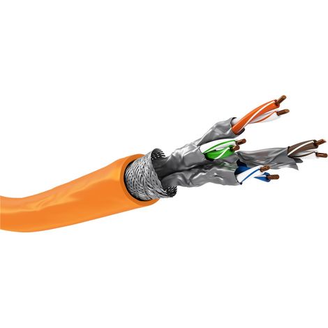 goobay Cable de red LAN CAT 7A 50 m, S/FTP, conductor de cobre AWG 23/1, LSZH, doble apantallado, compatible con PoE/PoE+, para redes domésticas y profesionales, 75713 (1/5)