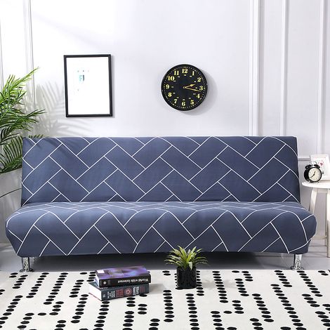Housse de Canapé Sans Accoudoir Housse Extensible pour Canapé Lit Pliant Protection Meuble Tissu Élastique Imprimé Doux (1/5)
