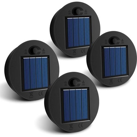 Top de Remplacement Panneau Solaire pour Lampe, 7cm Diamètre avec LED IP65 Étanchéité, 4 Pièces Kit (1/5)