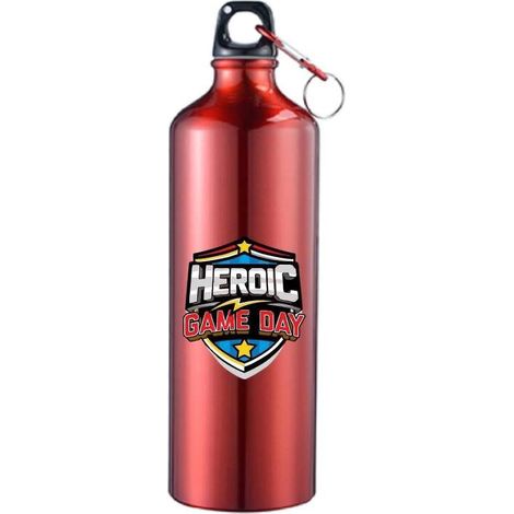 Große 1-Liter-Sportflasche aus Aluminium, leicht und robust, geeignet für Outdoor-Aktivitäten wie Bergsteigen und Radfahren.
