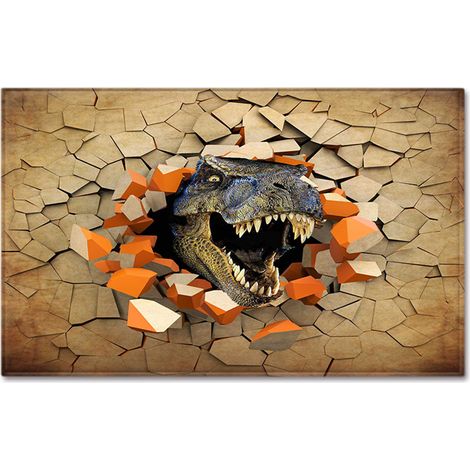 Tapis de sol 500 x 800 mm à motif dinosaure 3D, doux et moelleux, idéal pour le salon ou la chambre. (1/5)