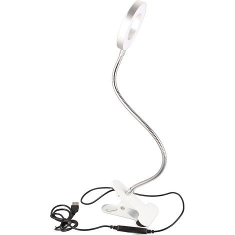 Klemmbare Leselampe mit 48 LEDs, 5000–6500 K, 5–10 W, stabilem, flexiblem Clip, Augenschutz, Schreibtischlampe, 5 V 2 A (1/5)