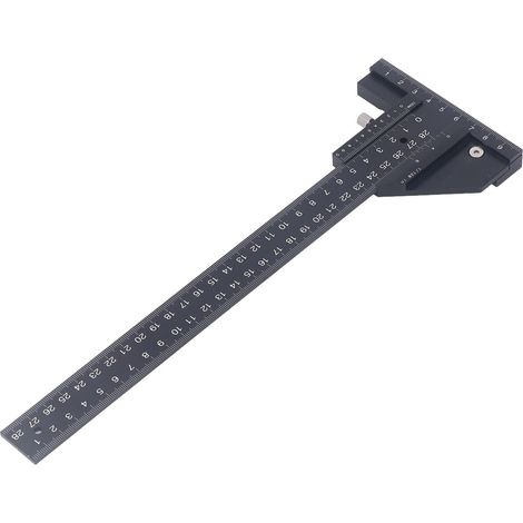 Aluminium-T-Lineal 0-280 mm, präzise Skala, multifunktionales Holzbearbeitungswerkzeug zum Messen und Markieren, robustes Messgerät. (1/5)