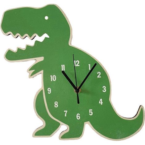 Wanduhr mit Cartoon-Dinosauriermotiv für Wohnzimmer