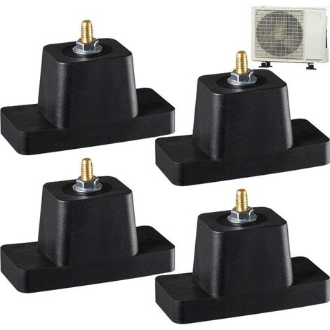 Lot de 4 supports en caoutchouc pour climatiseur, amortisseurs de vibrations, base d'amortissement pour unité extérieure de climatiseur (1/5)