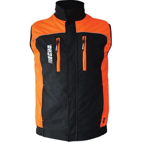 Gilet da lavoro protettivo Echo Plus arancio fluo e nero elastico traspirante - XL