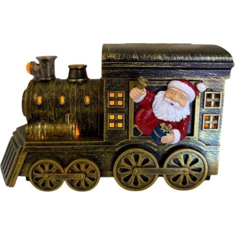Diffuseur d'arômes train de noël marron à batterie LED blanc chaud et 3 musiques (1/5)