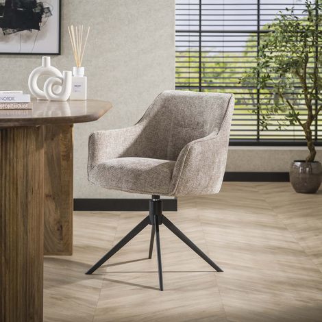 Set aus 2 Esszimmerstühlen Chia Rich Stoff Sand Drehbar