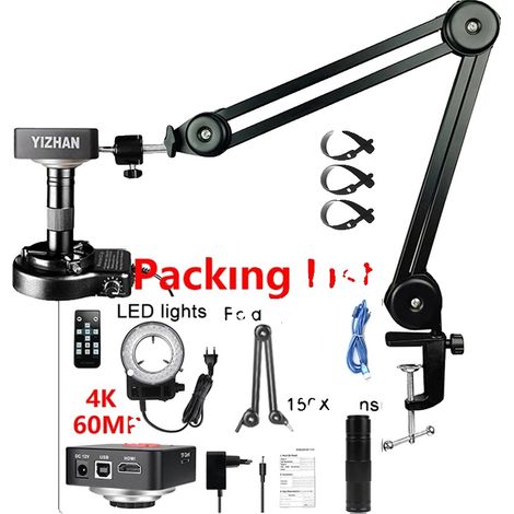 Digitales Mikroskop-Set, 150-fache Vergrößerung, HD-Ausgang, 4K 60MP 4011 set1, 0-150X-a (1/2)