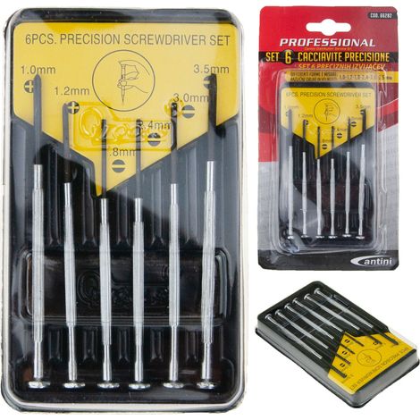 Juego de destornilladores de precisión EE8 en estuche 6 en 1 para relojeros