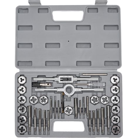 Jeu de Tarauds et Filières Toivize 40 Pièces M3-M12 Acier Allié GCr15 Robuste pour Réparation Filetage Mécanique Pro (1/5)