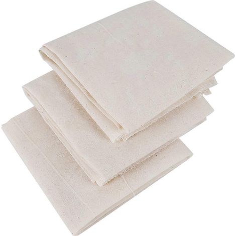 Étamines de cuisine 50 x 50 cm, qualité supérieure, ourlées, pour égoutter, en pur coton non blanchi (1/4)