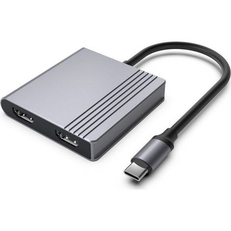Adaptateur multiport 3-en-1 USB Type-C GEMBIRD gris (1/5)