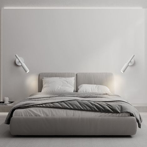 2 Stück 5W LED Wandlampe Spot 350° Verstellbare Wandleuchte Weiß Innen Wandspot Dreifarbiges variables Licht