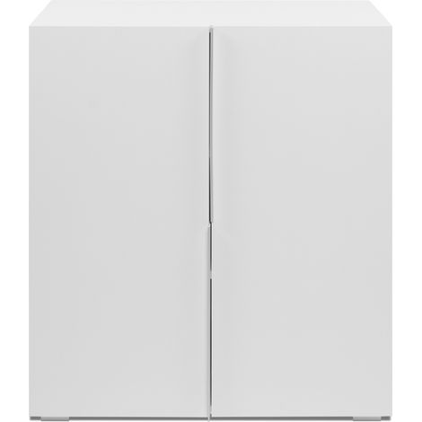 CALICOSY - Meuble de rangement 2 portes et 2 étagères à l'intérieur blanc L76cm - ORSA (1/5)