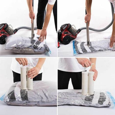 Sacs sous vide matelas déménagement - Housse rangement matelas imperméable - Lot 2 pochettes compression éponge résistante (1/3)