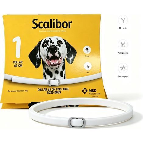 Collare antipulci, zecche e zanzare per cani, lungo 48 cm – Protezione fino a 12 mesi – Regolabile e resistente all'acqua – Per cani di piccola e media taglia (1/4)