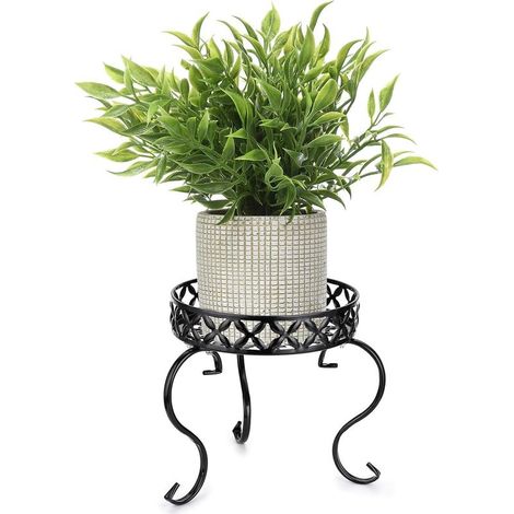 1 support de plante en métal noir (plante non incluse) (1/5)