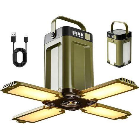 Lampe Camping Solaire. Lampe Camping Rechargeable Rechargeable. Lanterne Camping LED 6 Modes. Lampe de Camping à Suspendre. Batterie 2000mAh. IPX4 Étanche pour Outdoor. Randonnée et Urgences (1/5)