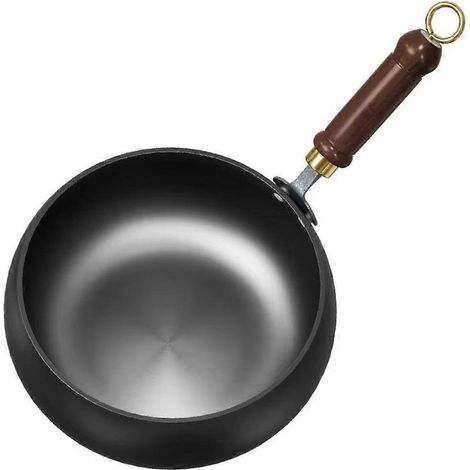 Wok antiadhésif sans revêtement, poêle à frire à fond plat, idéal pour le camping (1/5)