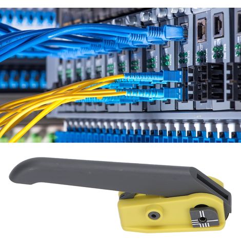 Découpeuse de Câble Optique Jaune et Grise, Lame Double Ergonomique et Robuste pour Fibre Optique (1/5)