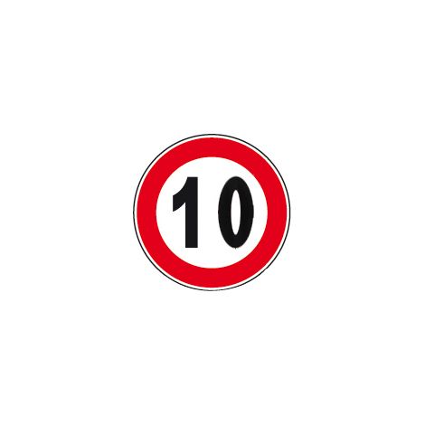 SEGNALE LIMITE DI VELOCITÀ 10 KM/H FIGURA 50-ART.116  Ø cm. 60