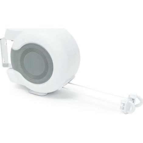 Stendibiancheria a scomparsa automatica, 2 fili, rivestimento in plastica, staffa in metallo, bianco - Crezuo