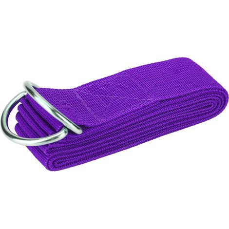 Ceinture élastique réglable avec anneau en D pour salle de sport, ceinture de maintien des jambes, fitness, yoga (violette) (1/5)
