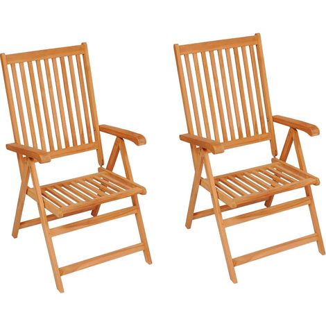 Maison Exclusive - Chaises pliantes (lot de 2) avec coussins gris, en teck massif (1/5)