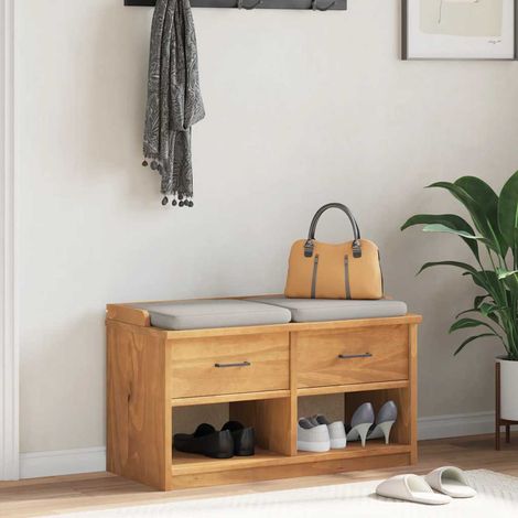 Banco de recibidor SANDNES madera maciza de pino 87x40x50 cm vidaXL (1/5)