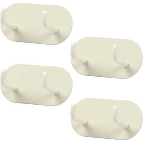 Set di 4 ganci adesivi da parete, XU, porta asciugamani da bagno, gancio in metallo, non richiede foratura, gancio per bagno, camera da letto, cucina (crema) -
