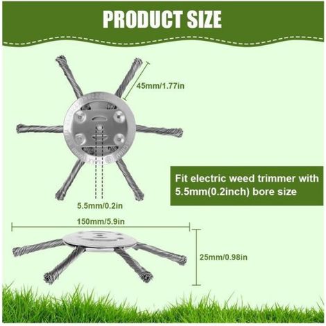 Tete De Debroussailleuse - Brosse A Fil Acier - Pour Debroussailleuse A Fil - 2 Unites (1/5)
