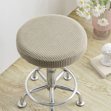 Housse De Tabouret Ronde - Tissu Velours - Diamètre 30 À 36 Cm - Pour Tabourets Pivotants Et Assises Hautes - Usage Intérieur Salon Salle De Beauté - 1 Pièce (1/5)