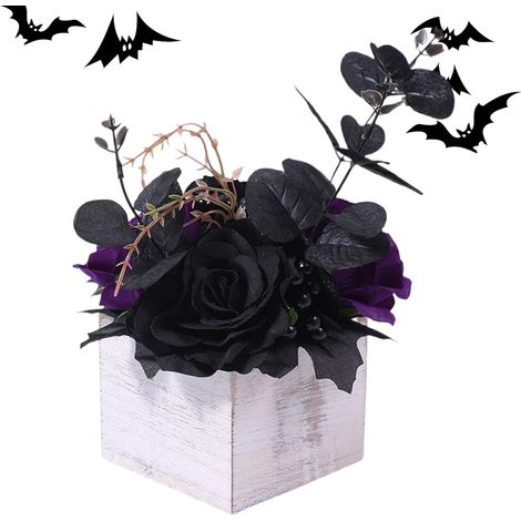 Fausses s Halloween Décorations Centre de Table Halloween Gothique Artificielle Avec Vase En Bois Pour Le Jour Des Morts Accents maison pour dortoir, hôtel, appartement, entreprises, location (1/5)