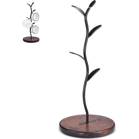 Porte-tasses - étagère à mugs - porte-tasses - Arbre à mugs - Porte-tasses à café - Porte-mugs - Porte-tasses - Porte-tasses - Accessoires de bar et rangements de cuisine - Marron - Convient pour rang (1/5)