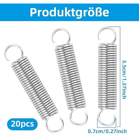 Stainless Steel Pull Spring with Hooks, Small Double Hook Pull Spring with Hooks, Wire Diameter and Outer Diameter for Repairs (1/4)