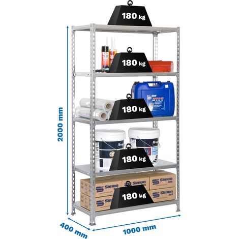 Simonrack Universelle Regal mit verzinkter Oberfläche 2000x1000x400 mm