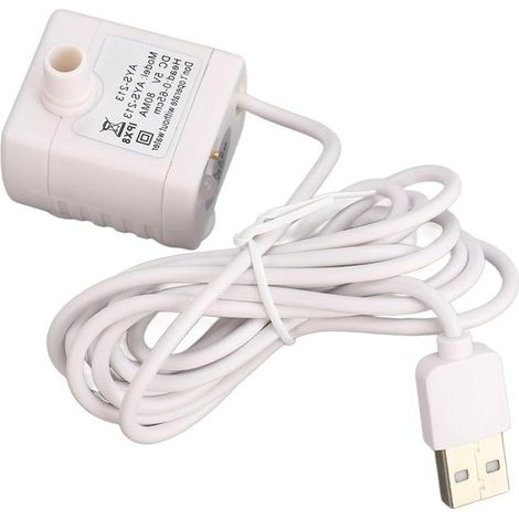 Allecto Plus，Bomba silenciosa para bebedero de mascotas，mini bomba dispensadora de agua de 5 V para gatos，Cable de alimentación de 1485 cm (1/5)
