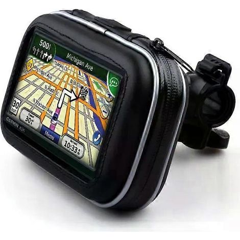 Wasserdichte Fahrrad-/Motorrad-GPS-Tasche mit Halterung, Lenkerbefestigung, Satteltasche, Schwarz (1/4)