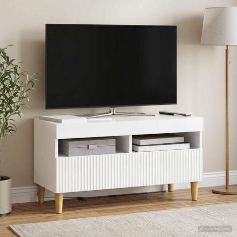 vidaXL LED TV Cabinet ARNHEM 81 x 35 x 43 cm High Gloss White (1/5)