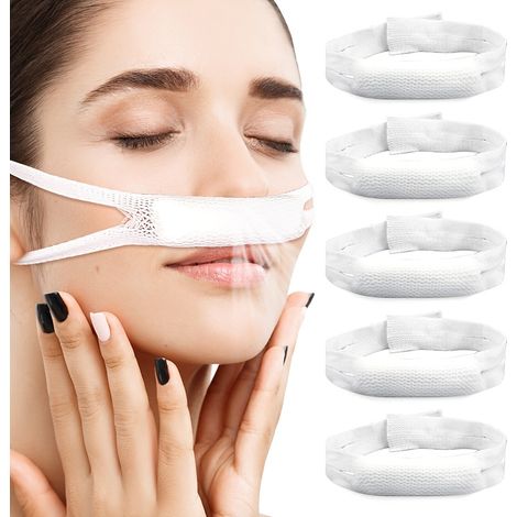 Bandes anti-fuite nasales – Capacité d'absorption élevée, stabilisateurs nasaux pour post-opération nasale, 5 pièces, Blanc (1/4)