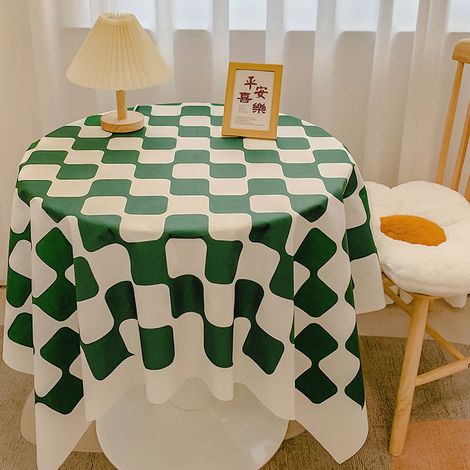 Nappe À Carreaux Style Écossais Pour Table Ronde Bureau Salon Dormitoire - 1 Pièce (1/5)