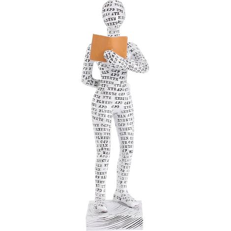 Statue Femme Lisant - Statue En Résine Pour Étagère - Support De Livre Décoratif - Style Penseur Abstrait - Bureau Intérieur - 1 Pièce (1/3)