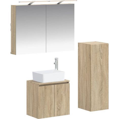 Bathroom Furniture Set 4 pcs Sonoma Oak vidaXL (1/5)